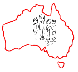 Australian family stick sketch